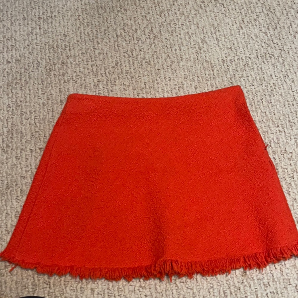 Zara orange pencil skirt